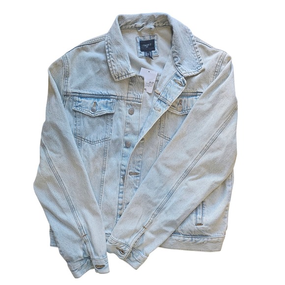 Forever 21 Mens Light Wash Denim Jean Jacket XL Trucker Style New NWT Pockets - Picture 1 of 7